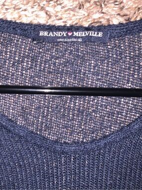 Brandy Melville Navy Sheer Lightweight Long-Sleeve Top